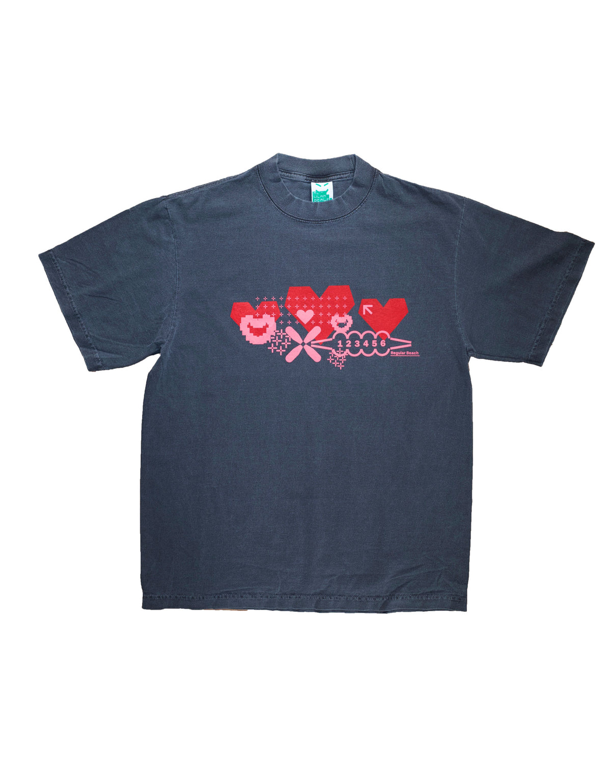 Hearts Tee Black Wash